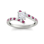 Load image into Gallery viewer, petite-bypass-princess-cut-diamond-ring-with-pink-sapphire-in-FDENS3007PRRGSADRPI-NL-WG

