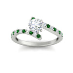 Load image into Gallery viewer, petite-bypass-round-cut-diamond-ring-with-emerald-in-FDENS3007RORGEMGR-NL-WG
