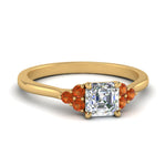 Load image into Gallery viewer, petite-cathedral-asscher-cut-diamond-engagement-ring-with-orange-sapphire-in-yellow-gold-FD9275ASRGSAOR-NL-YG?v=1758264037
