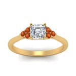 Load image into Gallery viewer, petite-cathedral-asscher-cut-diamond-engagement-ring-with-orange-sapphire-in-yellow-gold-FD9275ASRGSAORANGLE5-NL-YG?v=1758264038
