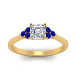 Load image into Gallery viewer, petite-cathedral-asscher-cut-diamond-engagement-ring-with-sapphire-in-yellow-gold-FD9275ASRGSABLANGLE5-NL-YG?v=1758264037
