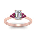 Thumbnail 91 - Emerald Cut Petite Cathedral Simple Diamond Ring