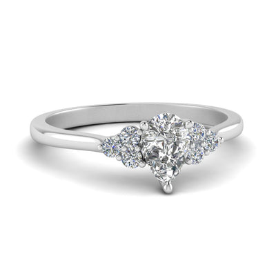 Pear Shaped Petite Cathedral Simple Diamond Ring