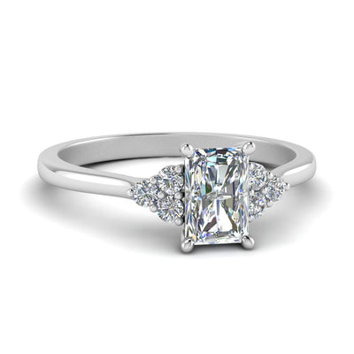 Radiant Cut Petite Cathedral Simple Diamond Ring