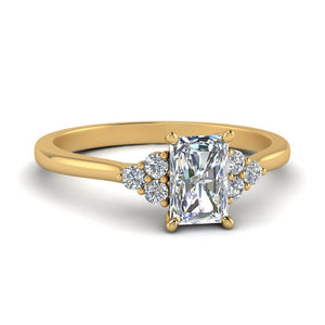 Radiant Cut Petite Cathedral Simple Diamond Ring