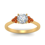 Load image into Gallery viewer, petite-cathedral-round-cut-diamond-engagement-ring-with-orange-sapphire-in-yellow-gold-FD-9275RORGSAORANGLE5-NL-YG?v=1758264022
