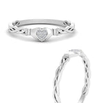 Load image into Gallery viewer, petite-claddagh-heart-diamond-rings-in-white-gold-FD10965R-NL-WG
