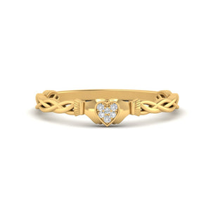 Petite Claddagh Heart Twisted Ring