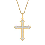 Load image into Gallery viewer, petite-diamond-cross-pendant-in-yellow-gold-FDPD10868ANGLE1-NL-YG
