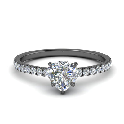 Heart Cut Half Coverage Hidden Halo Ring