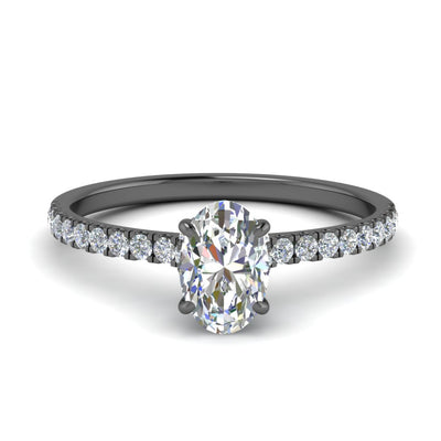 Oval Cut Half Coverage Hidden Halo Ring