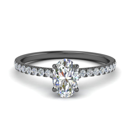 Oval Cut Half Coverage Hidden Halo Ring