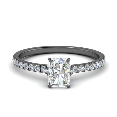 Radiant Cut Half Coverage Hidden Halo Ring