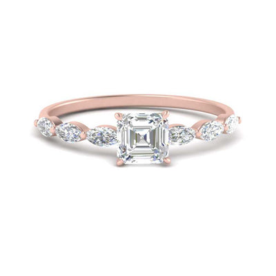 Asscher Cut Lab Grown Diamond Engagement Ring