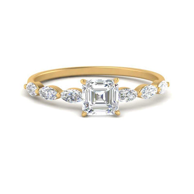 Asscher Cut Lab Grown Diamond Engagement Ring