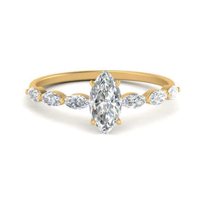 Marquise Cut Petite Accented Feathery Ring