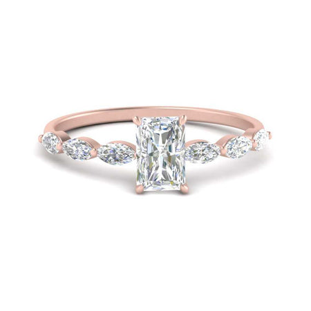 Radiant Cut Petite Lab Created Diamond Engagement Ring