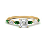 Load image into Gallery viewer, petite-marquise-emerald-asscher-cut-engagement-ring-in-FD9939ASRGEMGR-NL-YG