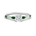 Load image into Gallery viewer, petite-marquise-emerald-cushion-cut-engagement-ring-in-FD9939CURGEMGR-NL-WG