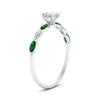 Load image into Gallery viewer, petite-marquise-emerald-cushion-cut-engagement-ring-in-FD9939CURGEMGR-NL-WG