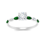 Load image into Gallery viewer, petite-marquise-emerald-cushion-cut-engagement-ring-in-FD9939CURGEMGR-NL-WG