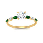 Load image into Gallery viewer, petite-marquise-emerald-cushion-cut-engagement-ring-in-FD9939CURGEMGR-NL-YG