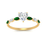 Load image into Gallery viewer, petite-marquise-emerald-heart-shaped-engagement-ring-in-FD9939HTRGEMGR-NL-YG
