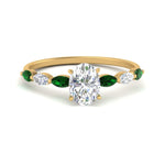 Load image into Gallery viewer, petite-marquise-emerald-oval-shaped-engagement-ring-in-FD-9939OVRGEMGR-NL-YG
