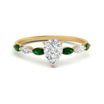 Load image into Gallery viewer, petite-marquise-emerald-pear-shaped-engagement-ring-in-FD9939PERGEMGR-NL-YG