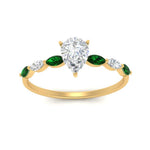 Load image into Gallery viewer, petite-marquise-emerald-pear-shaped-engagement-ring-in-FD9939PERGEMGR-NL-YG