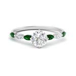 Load image into Gallery viewer, petite-marquise-emerald-round-cut-engagement-ring-in-FD9939RORGEMGR-NL-WG