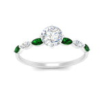 Load image into Gallery viewer, petite-marquise-emerald-round-cut-engagement-ring-in-FD9939RORGEMGR-NL-WG
