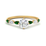 Load image into Gallery viewer, petite-marquise-emerald-round-cut-engagement-ring-in-FD9939RORGEMGR-NL-YG