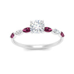 Load image into Gallery viewer, petite-marquise-pink-sapphire-cushion-cut-engagement-ring-in-FD9939CURGSADRPI-NL-WG