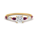 Load image into Gallery viewer, petite-marquise-pink-sapphire-cushion-cut-engagement-ring-in-FD9939CURGSADRPI-NL-YG