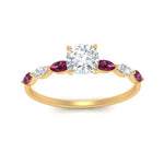 Load image into Gallery viewer, petite-marquise-pink-sapphire-cushion-cut-engagement-ring-in-FD9939CURGSADRPI-NL-YG