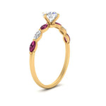 Load image into Gallery viewer, petite-marquise-pink-sapphire-round-cut-engagement-ring-in-FD9939RORGSADRPI-NL-YG