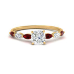Load image into Gallery viewer, petite-marquise-ruby-cushion-cut-engagement-ring-in-FD9939CURGRUDR-NL-YG