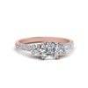 Load image into Gallery viewer, petite-micropave-asscher-cut-three-stone-diamond-engagement-ring-in-rose-gold-FD9383ASR-NL-RG