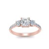 Load image into Gallery viewer, petite-micropave-asscher-cut-three-stone-diamond-engagement-ring-in-rose-gold-FD9383ASR-NL-RG