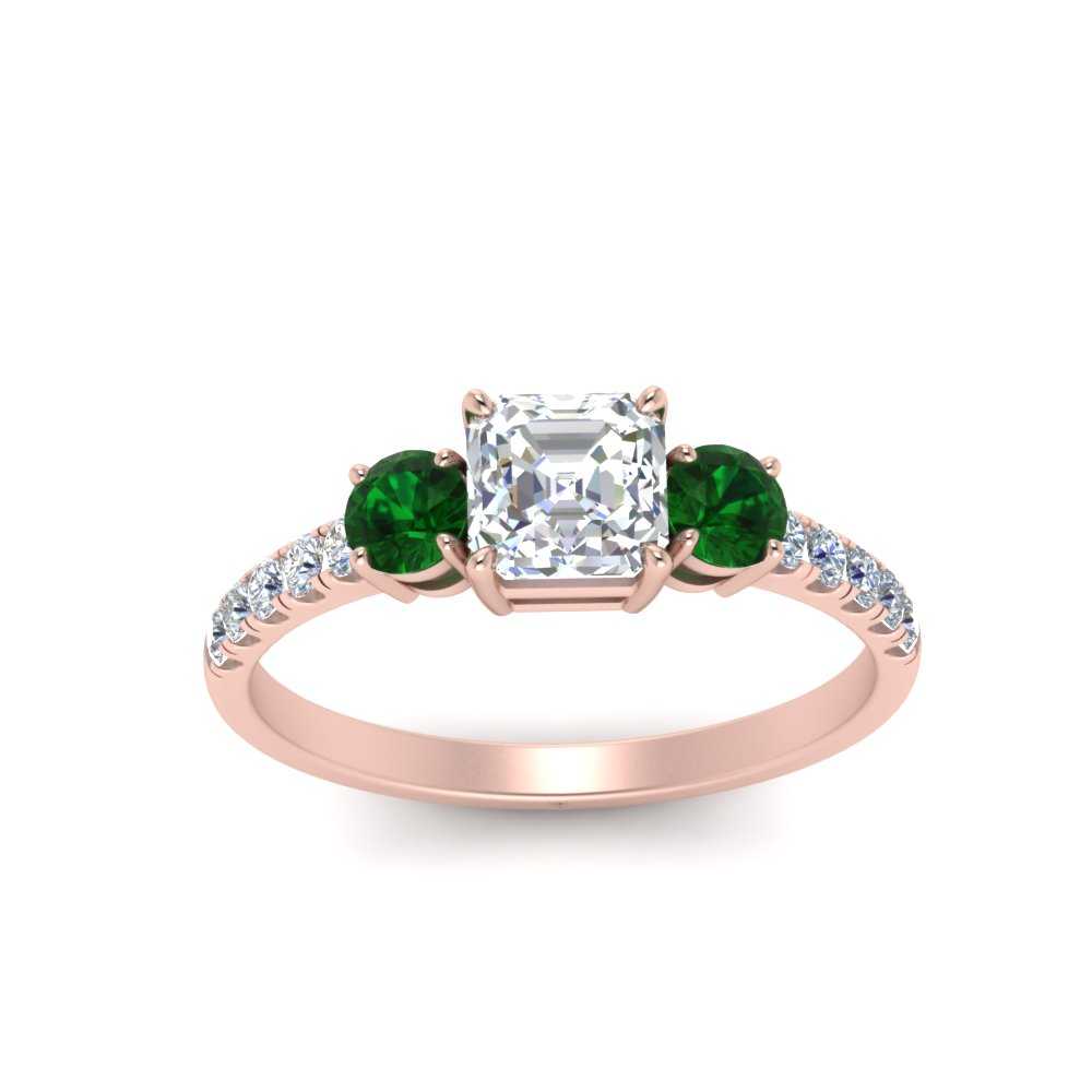 petite-micropave-asscher-cut-three-stone-diamond-engagement-ring-with-emerald-in-rose-gold-FD9383ASRGEMGR-NL-RG
