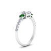 Load image into Gallery viewer, petite-micropave-asscher-cut-three-stone-diamond-engagement-ring-with-emerald-in-white-gold-FD9383ASRGEMGR-NL-WG