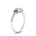 Thumbnail 57 - petite-micropave-asscher-cut-three-stone-diamond-engagement-ring-with-emerald-in-white-gold-FD9383ASRGEMGR-NL-WG