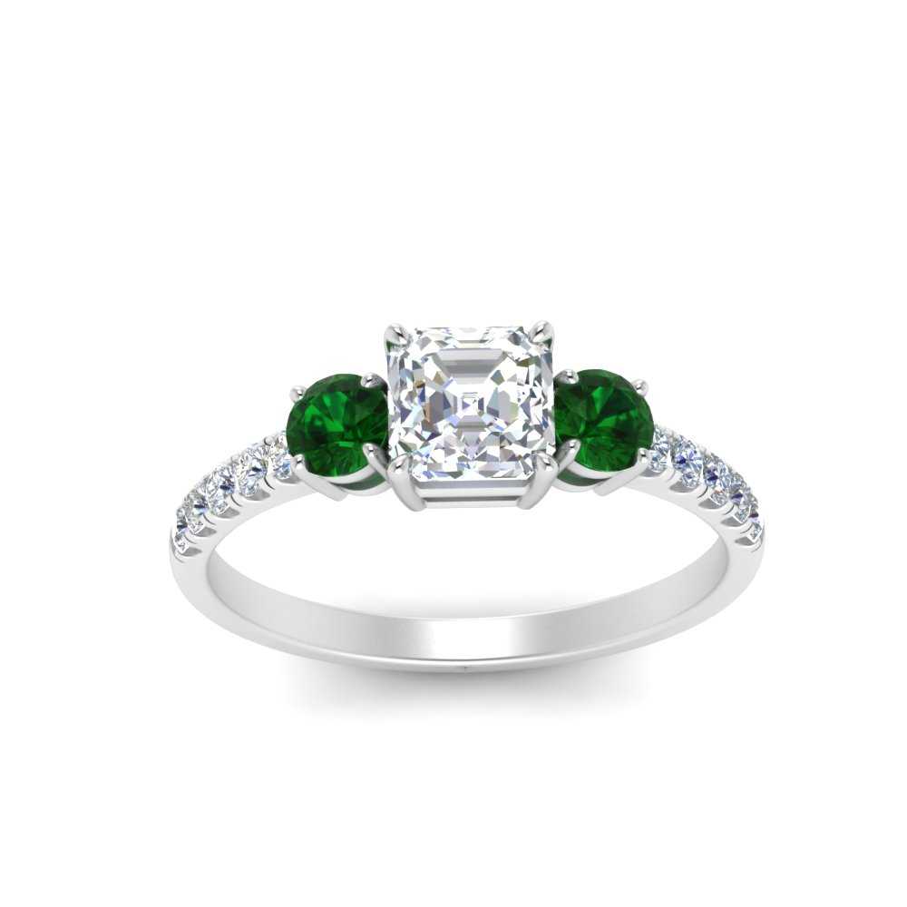 petite-micropave-asscher-cut-three-stone-diamond-engagement-ring-with-emerald-in-white-gold-FD9383ASRGEMGR-NL-WG