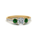 Thumbnail 59 - petite-micropave-asscher-cut-three-stone-diamond-engagement-ring-with-emerald-in-yellow-gold-FD9383ASRGEMGR-NL-YG