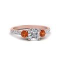 Thumbnail 35 - petite-micropave-asscher-cut-three-stone-diamond-engagement-ring-with-orange-sapphire-in-rose-gold-FD9383ASRGSAOR-NL-RG