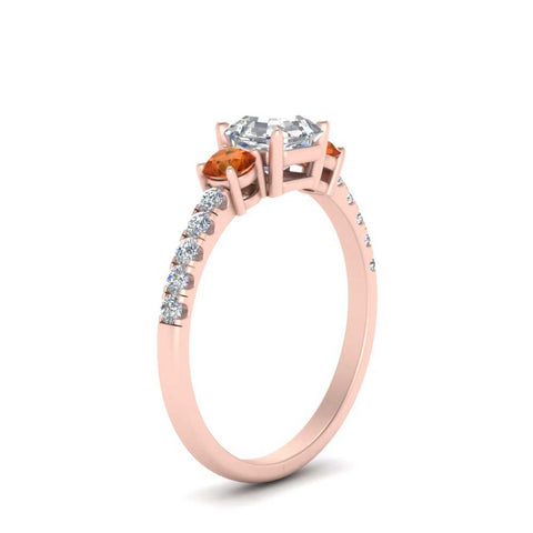 petite-micropave-asscher-cut-three-stone-diamond-engagement-ring-with-orange-sapphire-in-rose-gold-FD9383ASRGSAOR-NL-RG