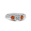 Load image into Gallery viewer, petite-micropave-asscher-cut-three-stone-diamond-engagement-ring-with-orange-sapphire-in-white-gold-FD9383ASRGSAOR-NL-WG