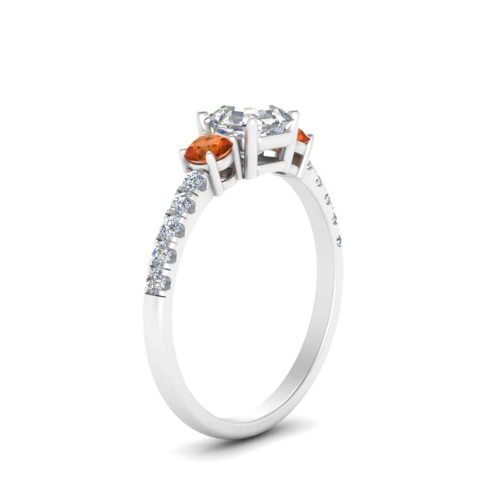 petite-micropave-asscher-cut-three-stone-diamond-engagement-ring-with-orange-sapphire-in-white-gold-FD9383ASRGSAOR-NL-WG