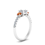 Load image into Gallery viewer, petite-micropave-asscher-cut-three-stone-diamond-engagement-ring-with-orange-sapphire-in-white-gold-FD9383ASRGSAOR-NL-WG
